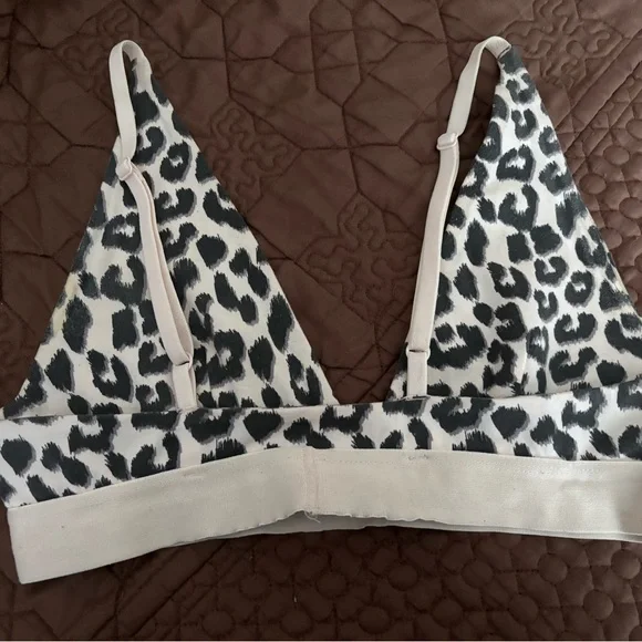 Pact Leopard Print Bralette - Black and Cream - Picture 2 of 4